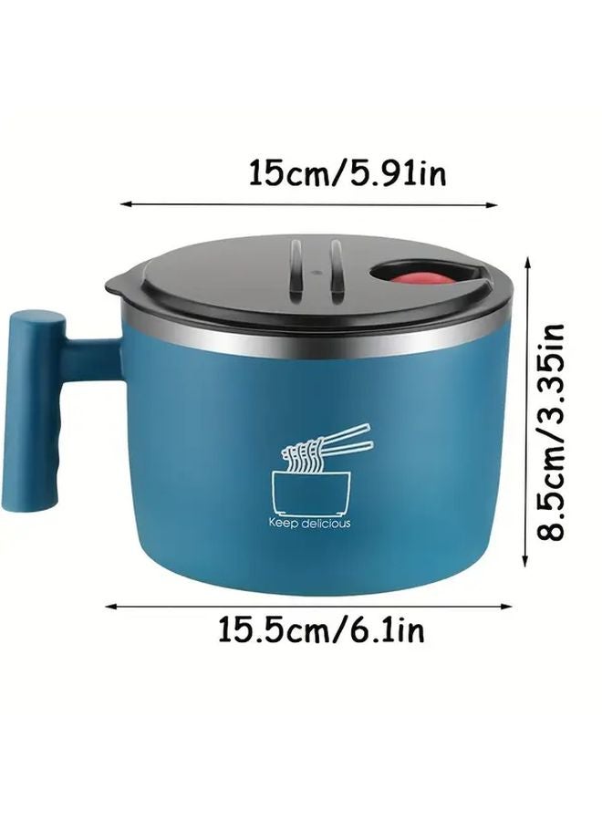 Black Portable Ramen Bowl With Lid And Handle Large Capacity Soup Noodle Salad Lunch Box - Image 3